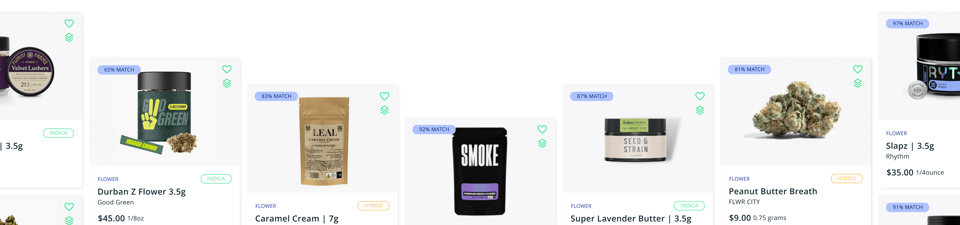 Cannabis products matched to your goals